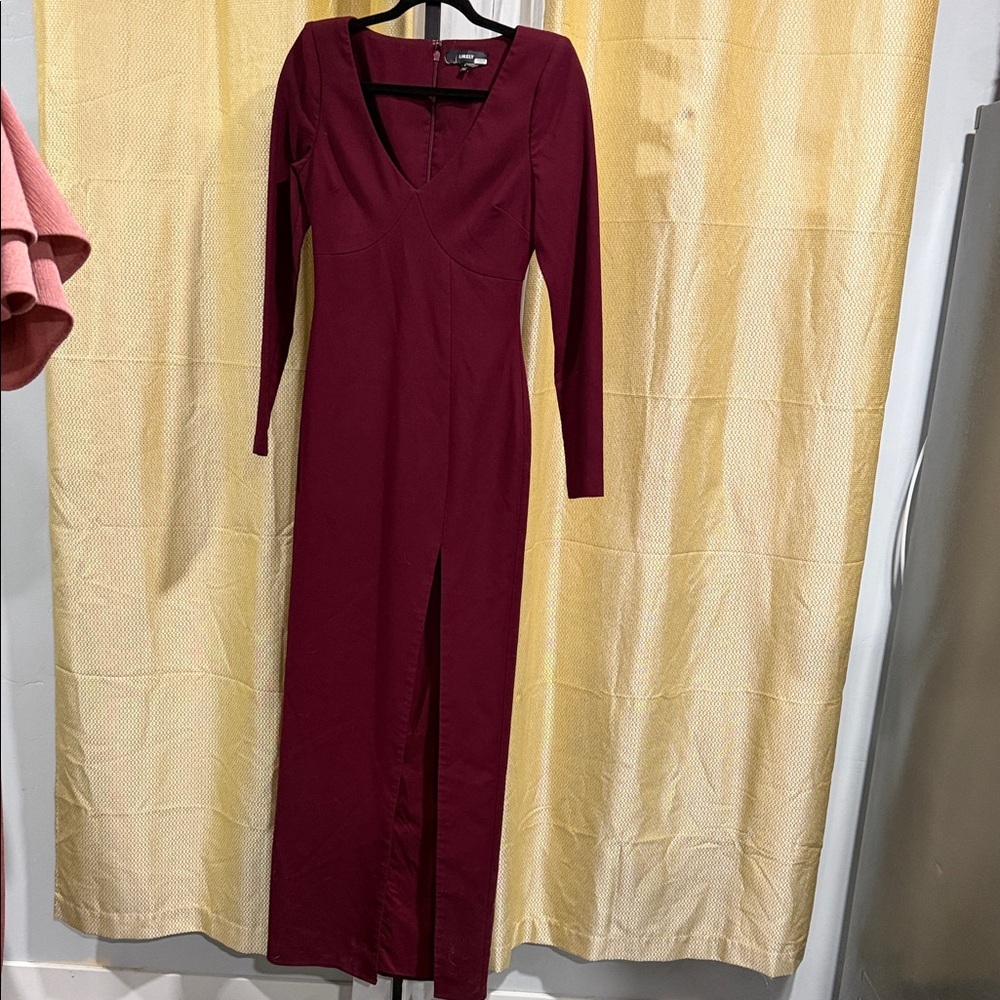 Likely Long Sleeve Burgundy Dress